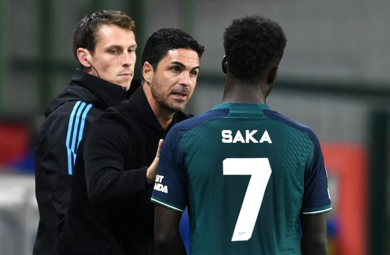 ‘It doesn’t look good’ – Mikel Arteta concern for Bukayo Saka after winger limps off against Lens in Champions League