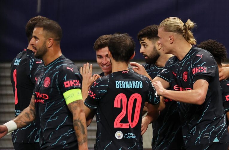 RB Leipzig 1-3 Manchester City: Julian Alvarez and Jeremy Doku give holders crucial win in Germany