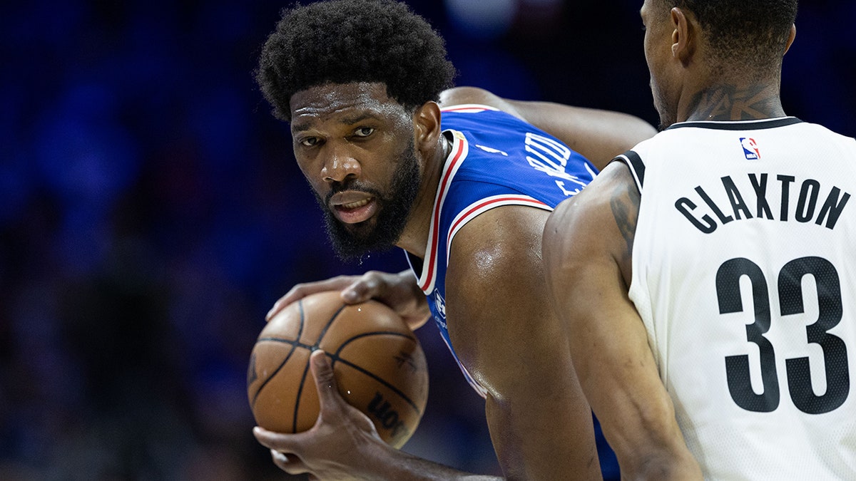 Joel Embiid prepares to move