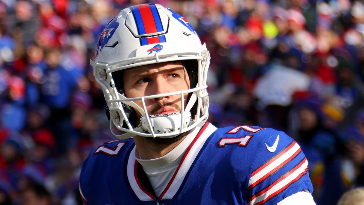 Josh Allen takes the field