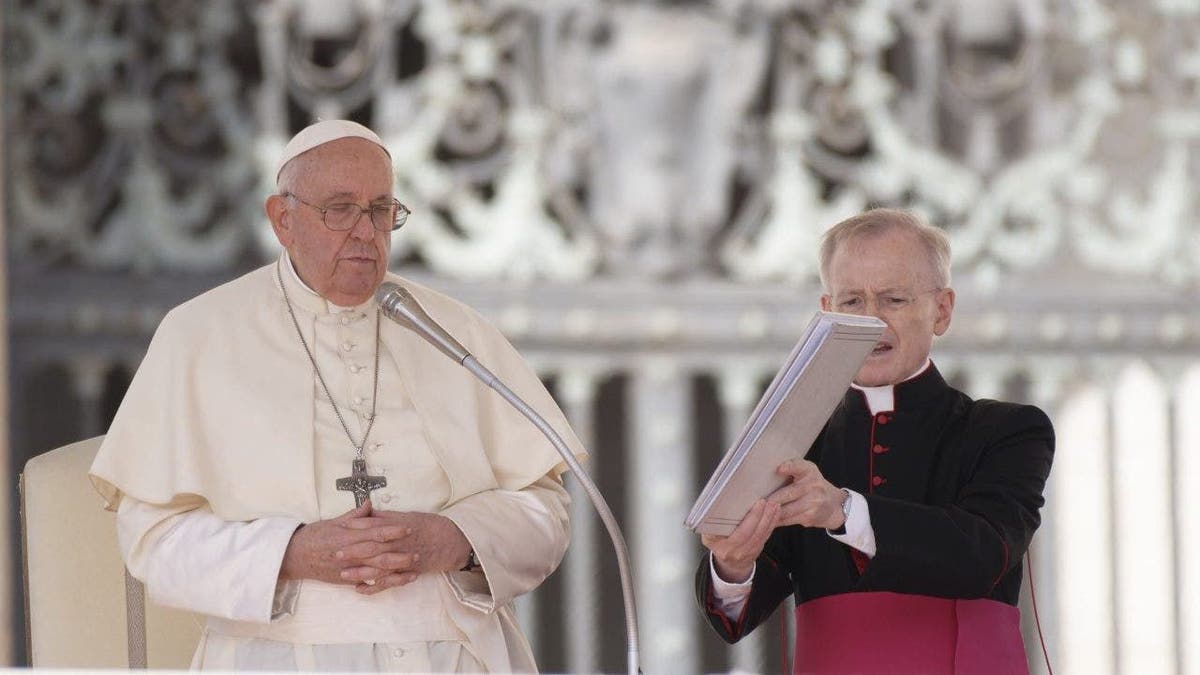 Pope Francis speaking at General Audience