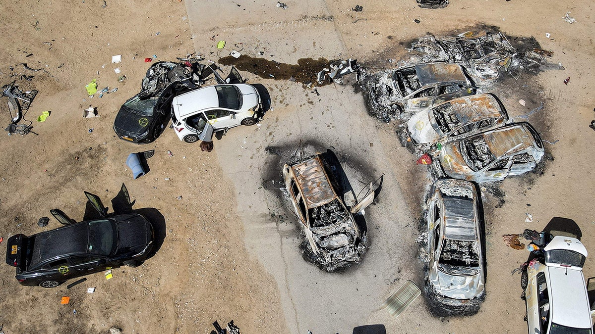 Aerial over Israeli music festival massacre