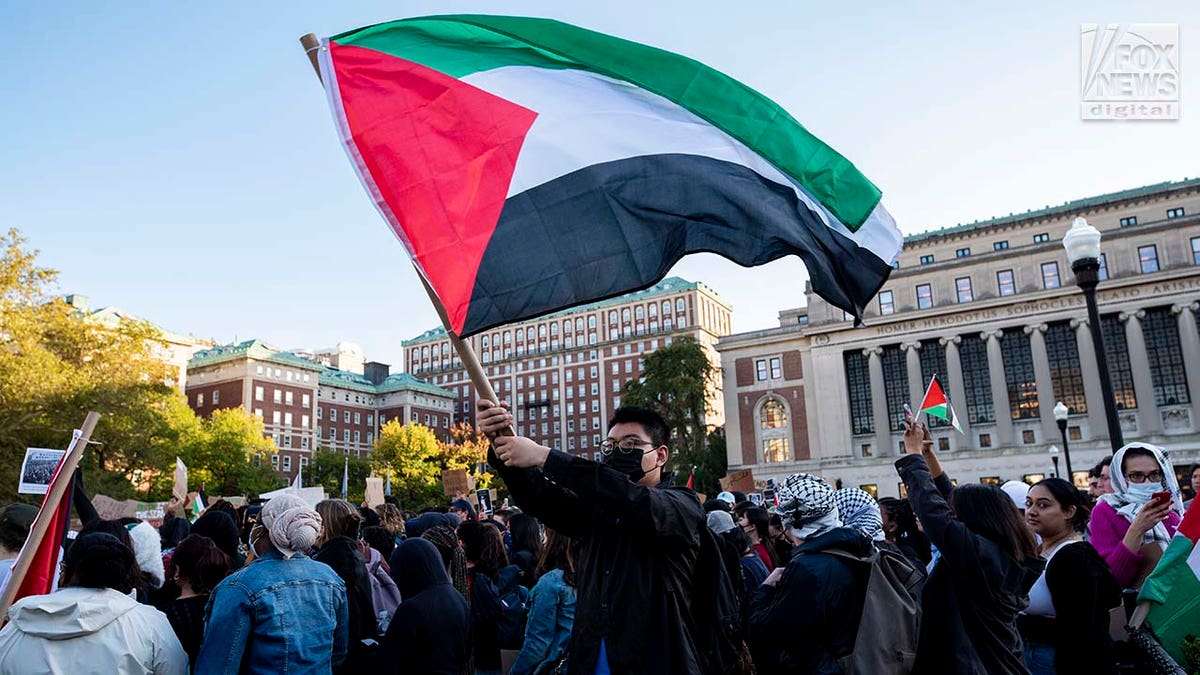 Pro-Palestinian demonstrators at Columbia University 