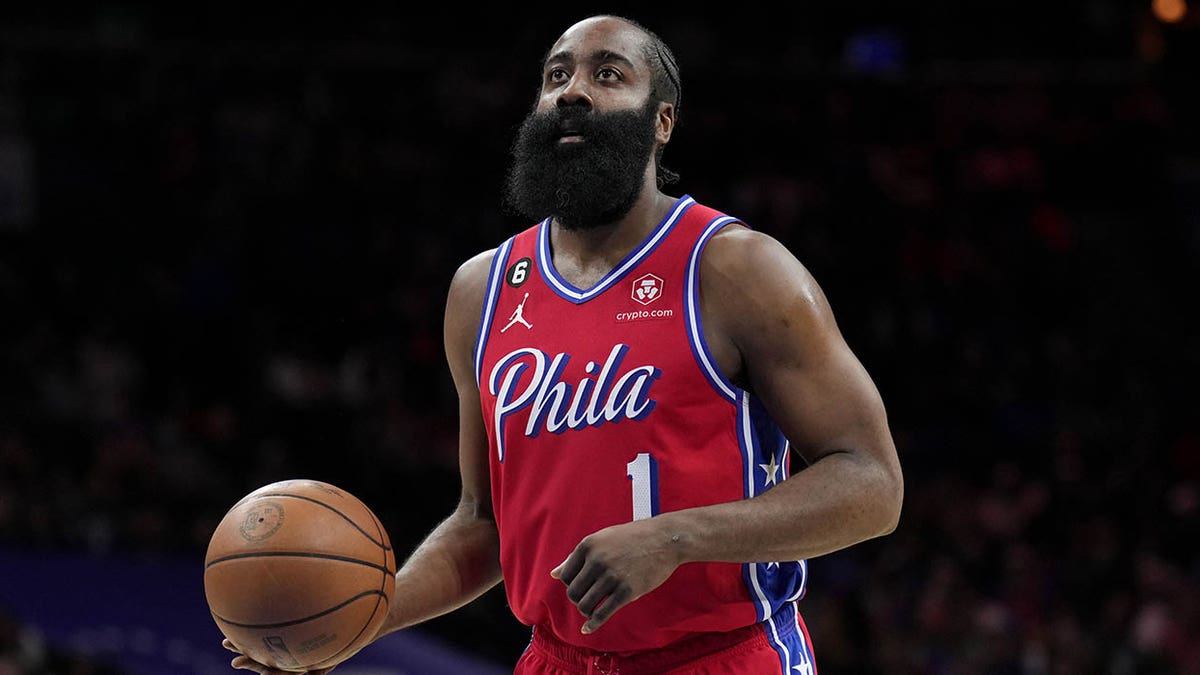 James Harden prepares for free throw