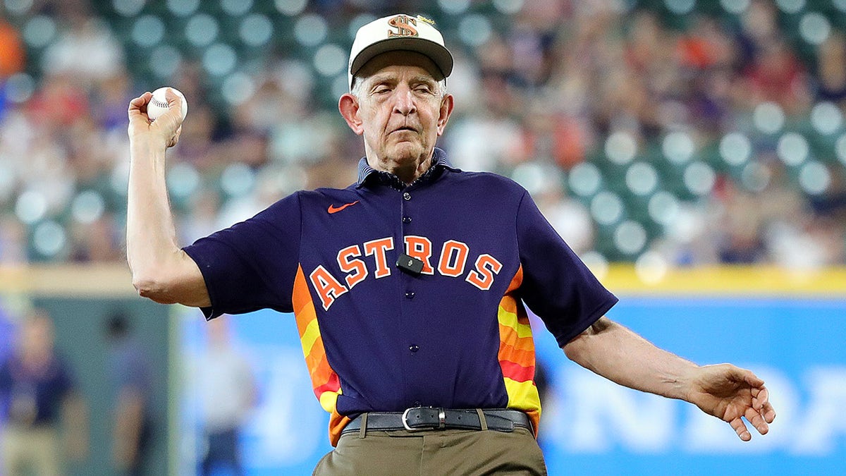 Mattress Mack throws a pitch