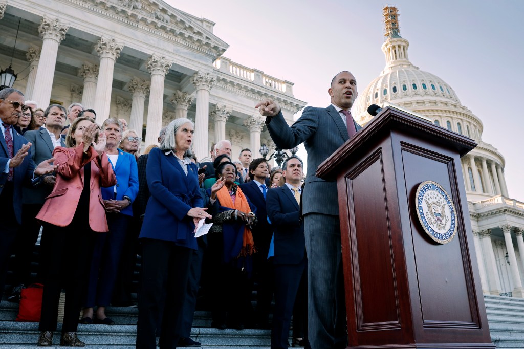 A clutch of House Democrats have floated a deal to give an interim speaker temporary powers. 