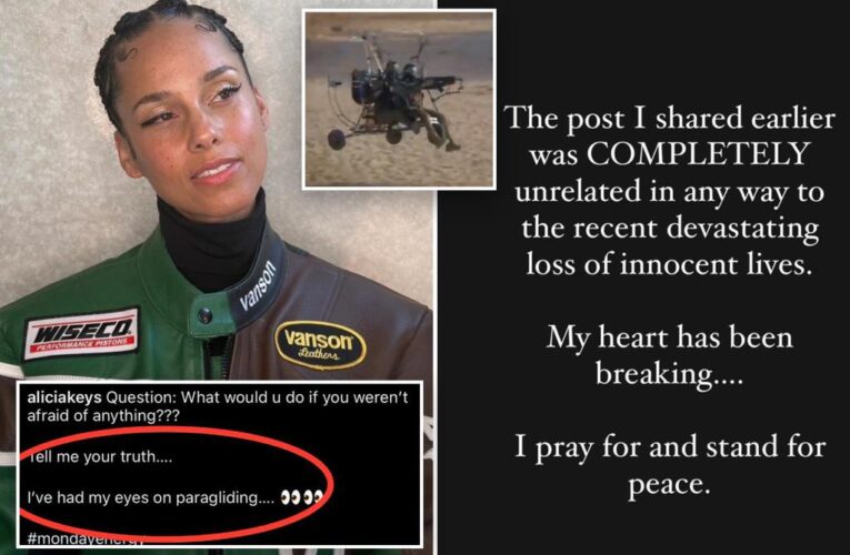 Alicia Keys ripped for post about paragliders after Hamas used them to attack Israel