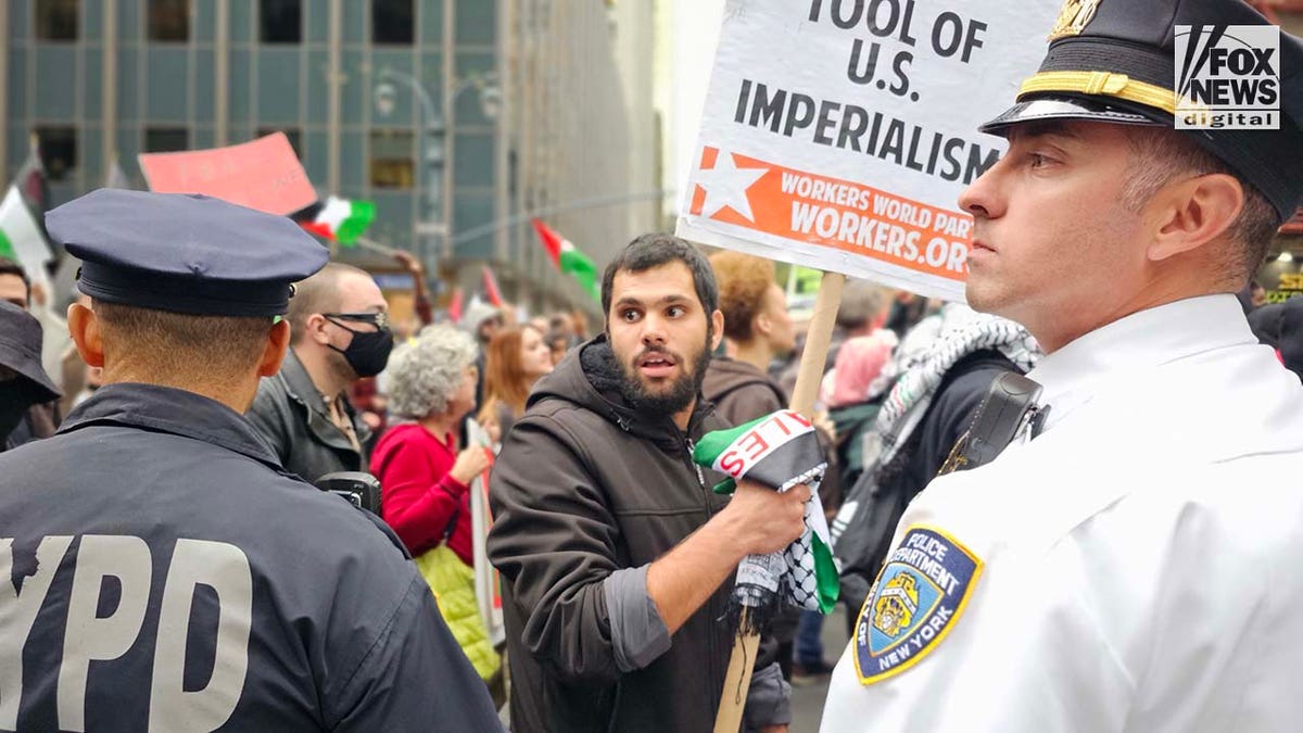 Demonstrators march in New York