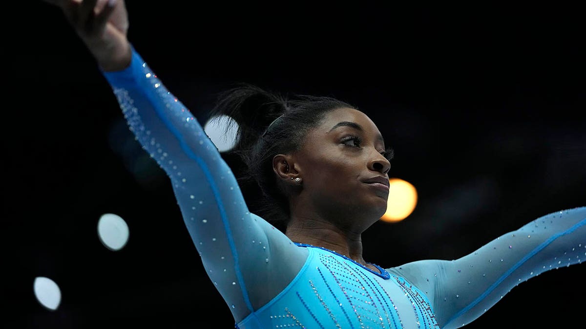 Simone Biles on the beam