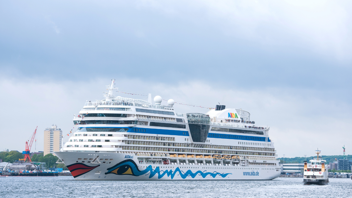 AIDA Cruise ship as seen at sea.