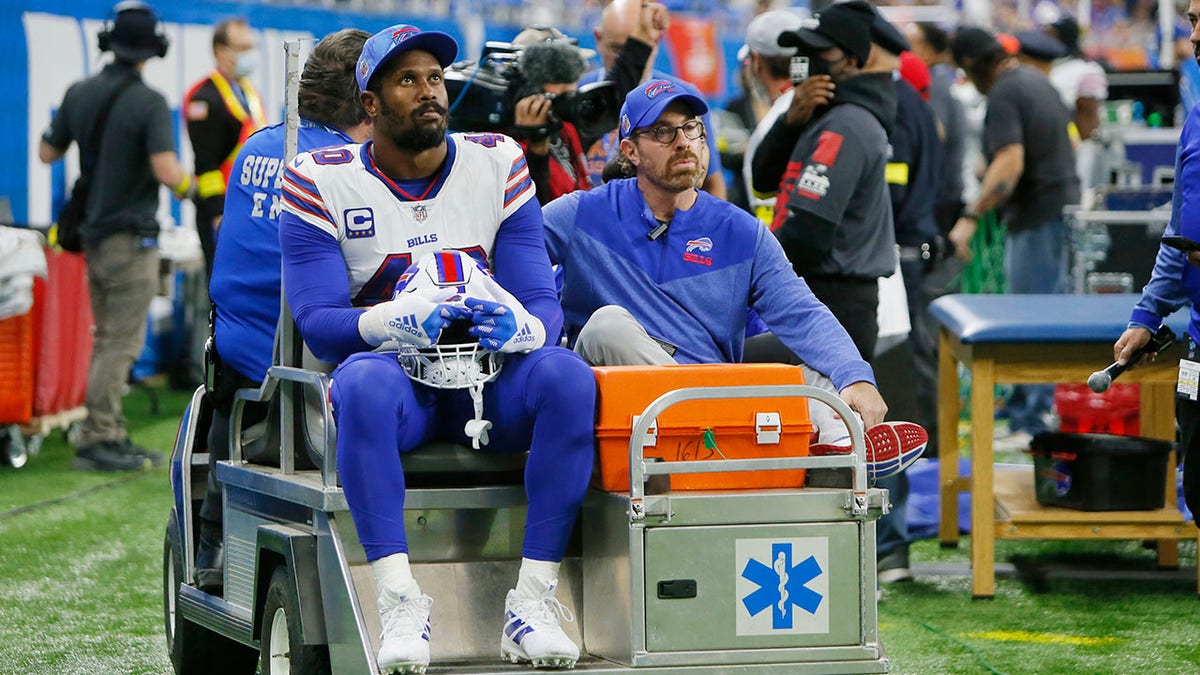 Buffalo Bills player Von Miller carted off the field