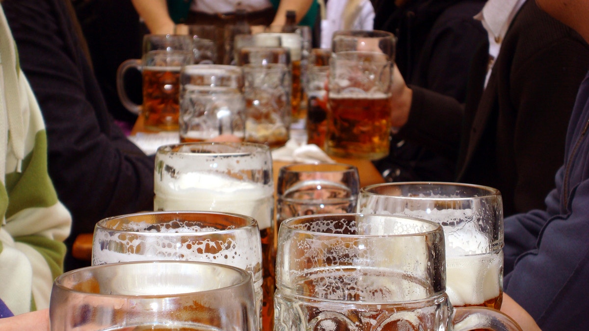 Beer mugs at Oktoberfest