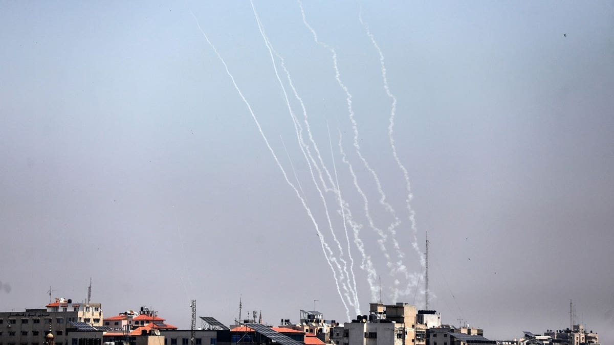 White streaks in the sky over Israel