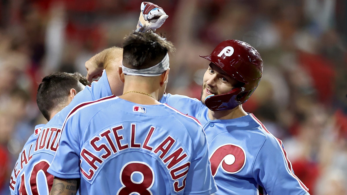 Phillies celebrate home run