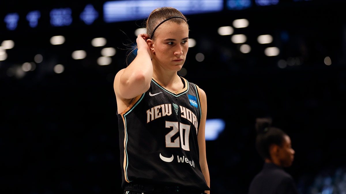 Sabrina Ionescu reacts during the WNBA Finals