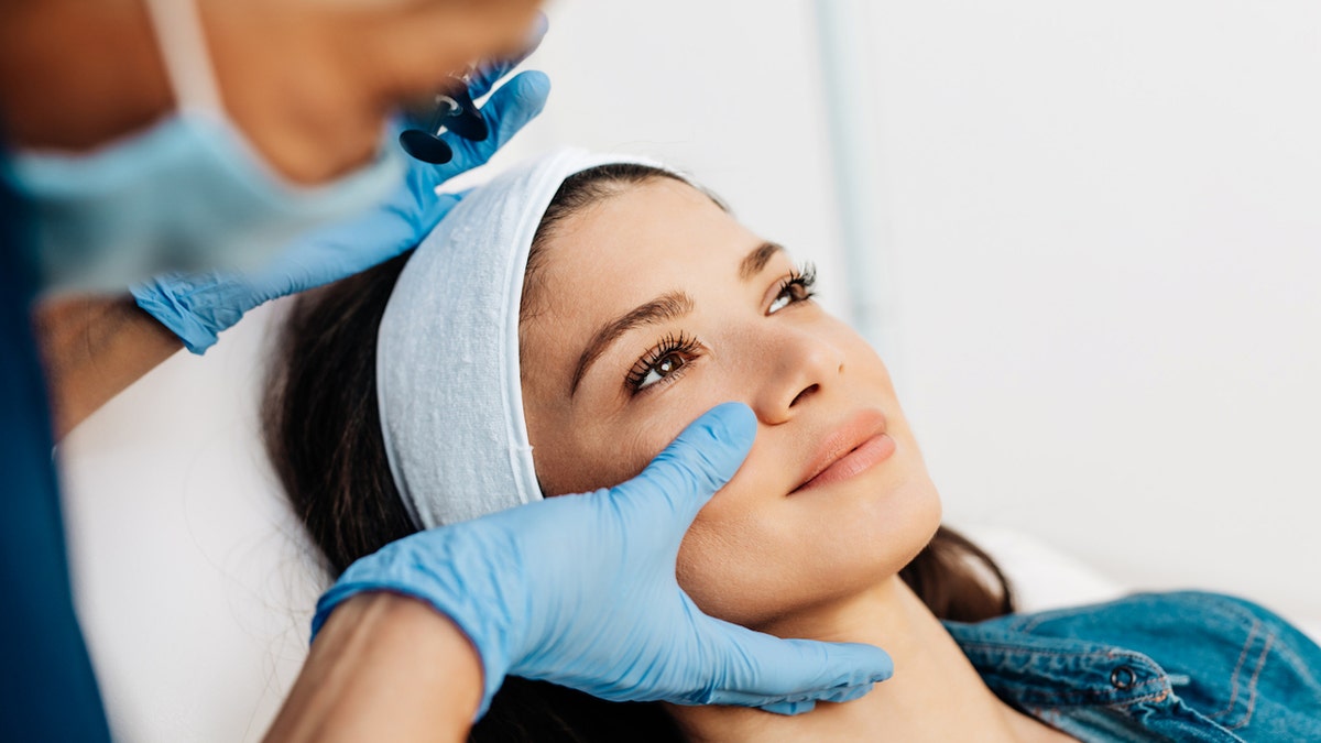 Woman facial procedure