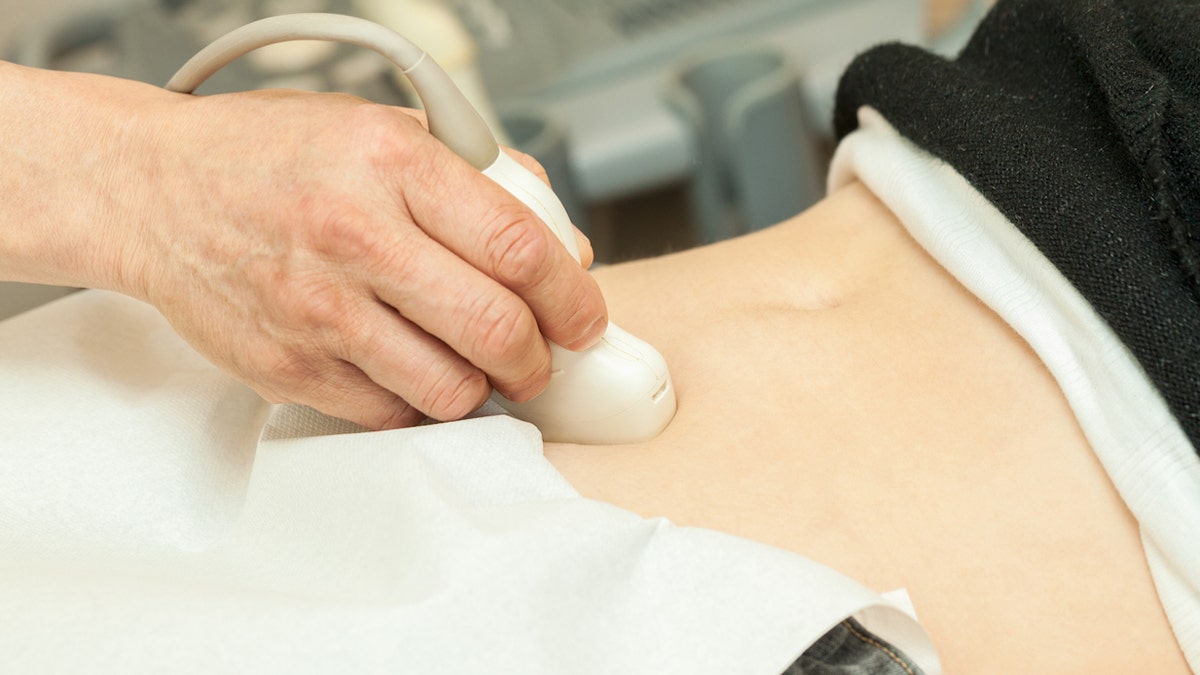 Woman getting ultrasound