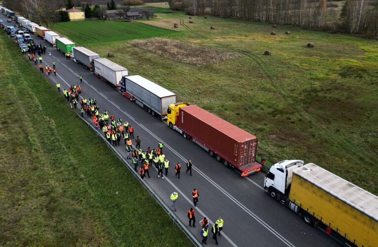 Brussels threatens Poland with legal action over ‘unacceptable’ truckers blockade at Ukraine border