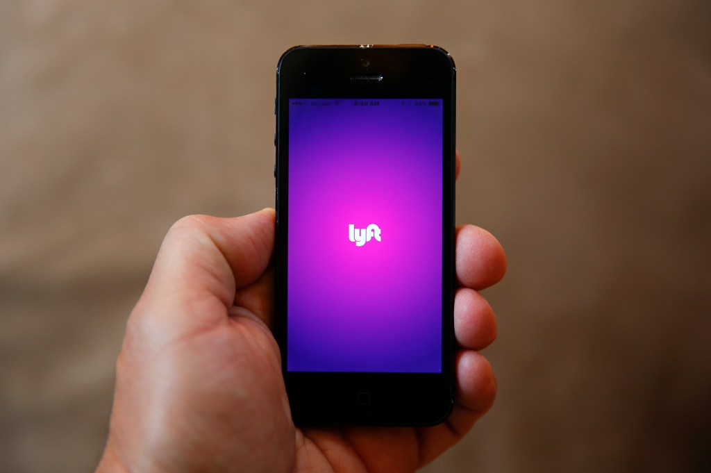 Lyft logo on phone