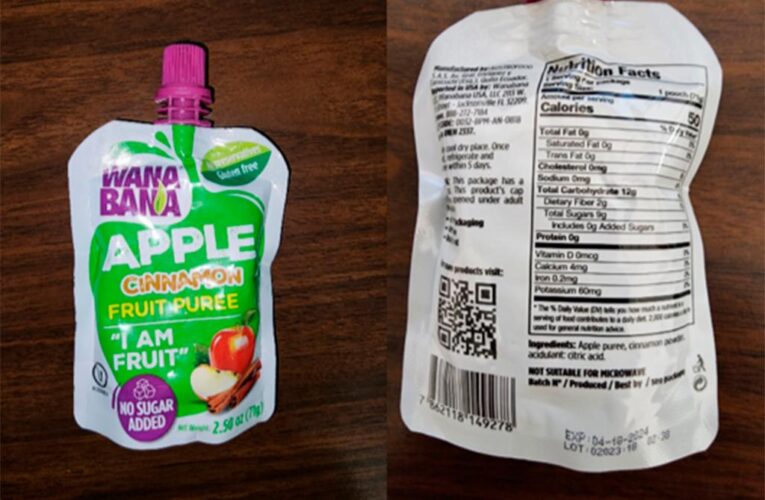 At least 22 toddlers sickened by lead in 14 states linked to tainted applesauce pouches, CDC says