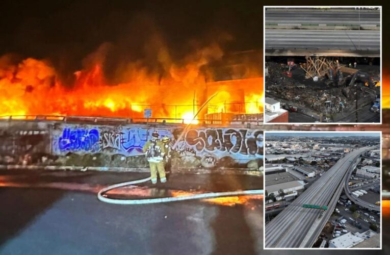 Arson likely caused fire that damaged vital artery of Los Angeles freeway, Gov. Newsom says