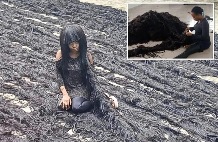 Nigerian sets record for longest wig measuring 1,152 feet