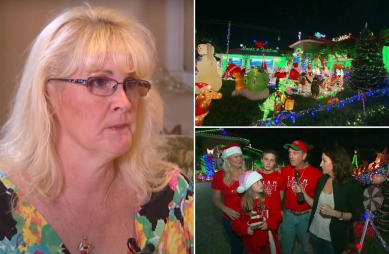 Florida couple, Mark and Kathy Hyatt, squatted at home made famous with outrageous Christmas lights