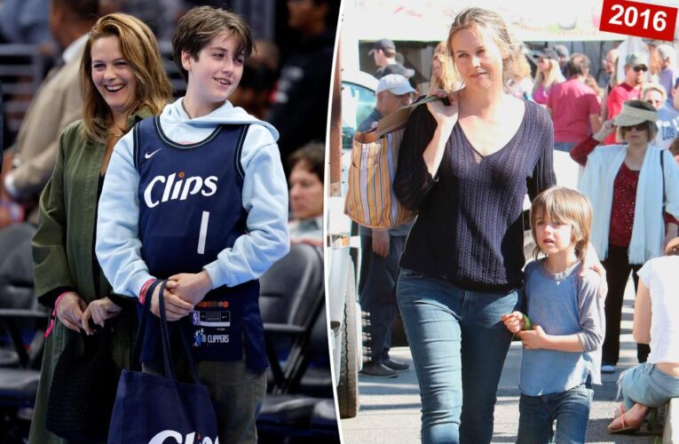 Alicia Silverstone’s son Bear, 12, towers over her at LA Clippers game