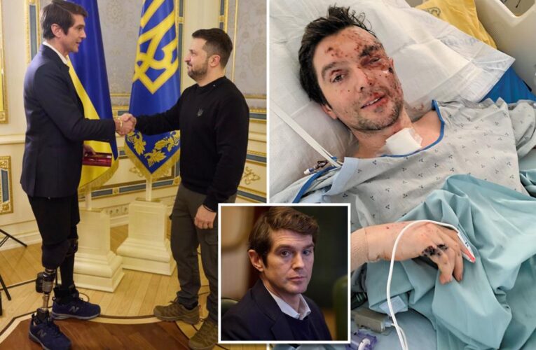 Fox News journalist Benjamin Hall makes emotional return to Ukraine 20 months after near-fatal Russian attack