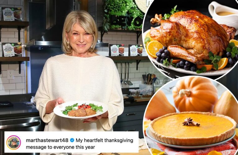 Martha Stewart declares Thanksgiving is back on after saying she’s ‘turkeyed out’
