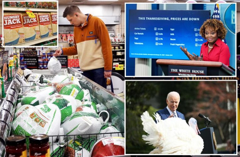 WH claims credit for ‘lowering’ Thanksgiving prices despite rising costs since 2020