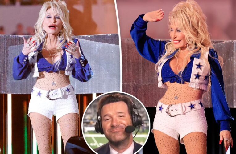 Dolly Parton, 77, rocks skimpy Dallas Cowboys outfit during NFL halftime show: ‘Holy hell’