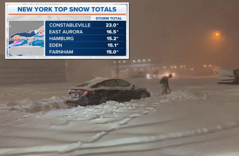 Nearly 2 feet of snow piles up in New York state as lake-effect snowstorm buries Great Lakes
