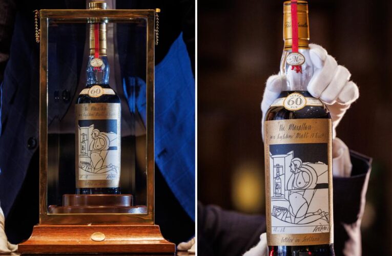 Rare Macallan whiskey bottle sells for record $2.7 million at auction