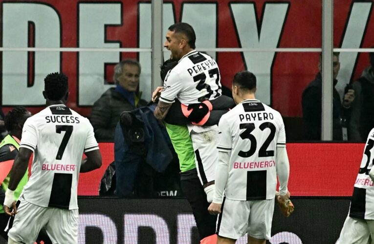 AC Milan 0-1 Udinese: Roberto Pereyra penalty gives strugglers shock Serie A win at San Siro