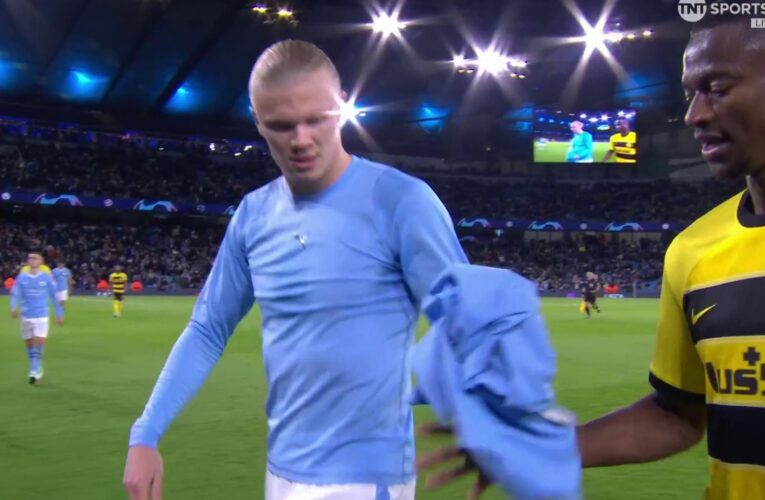 ‘I’ll have a word’ – Young Boys boss surprised at captain’s half-time Haaland shirt swap