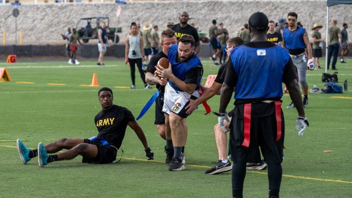 Thanksgiving flag football game at Camp Lemonnier