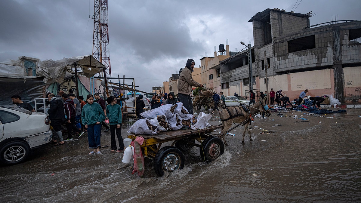 Palestinians walking