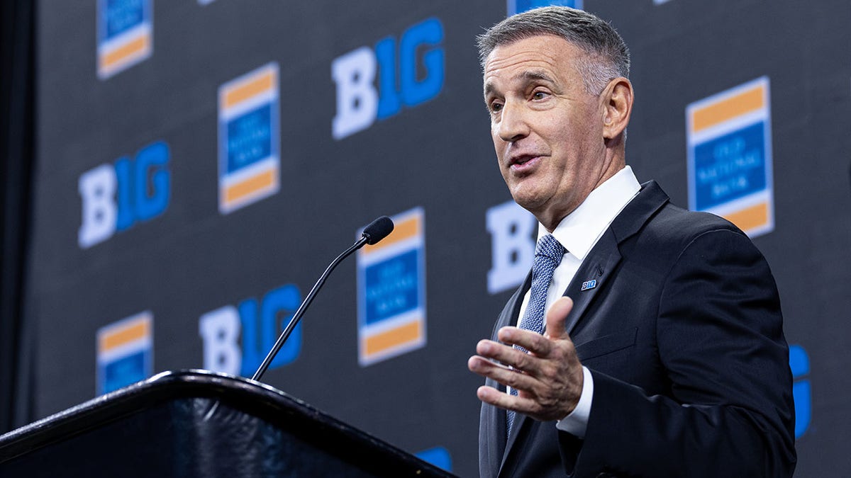 Big Ten Commissioner Tony Petitti speaks during media day