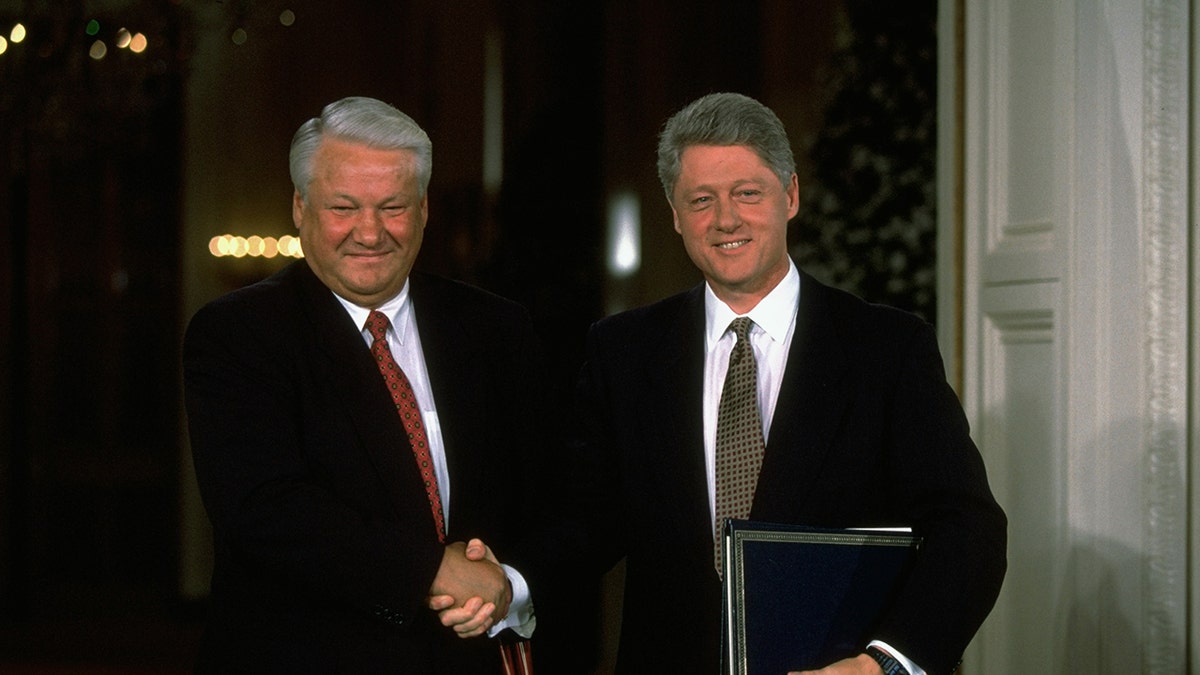 Boris Yeltsin and Bill Clinton