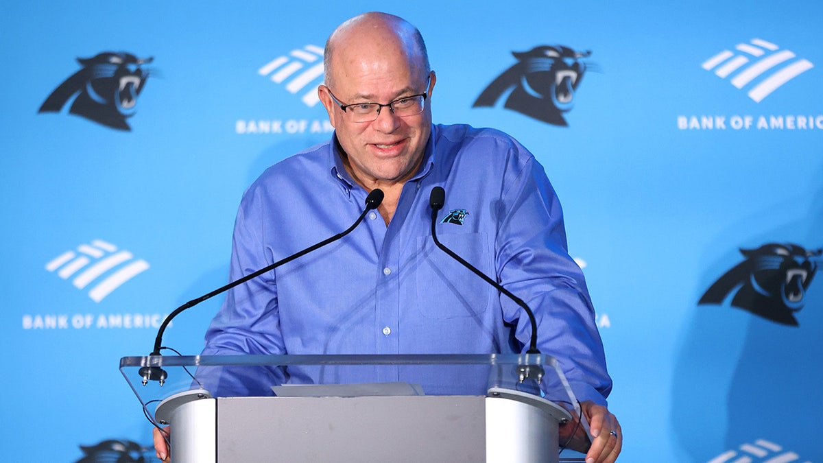 David Tepper speaks during a Panthers press conference