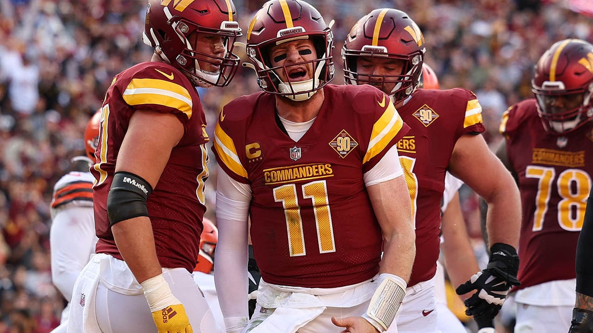 Carson Wentz celebrates