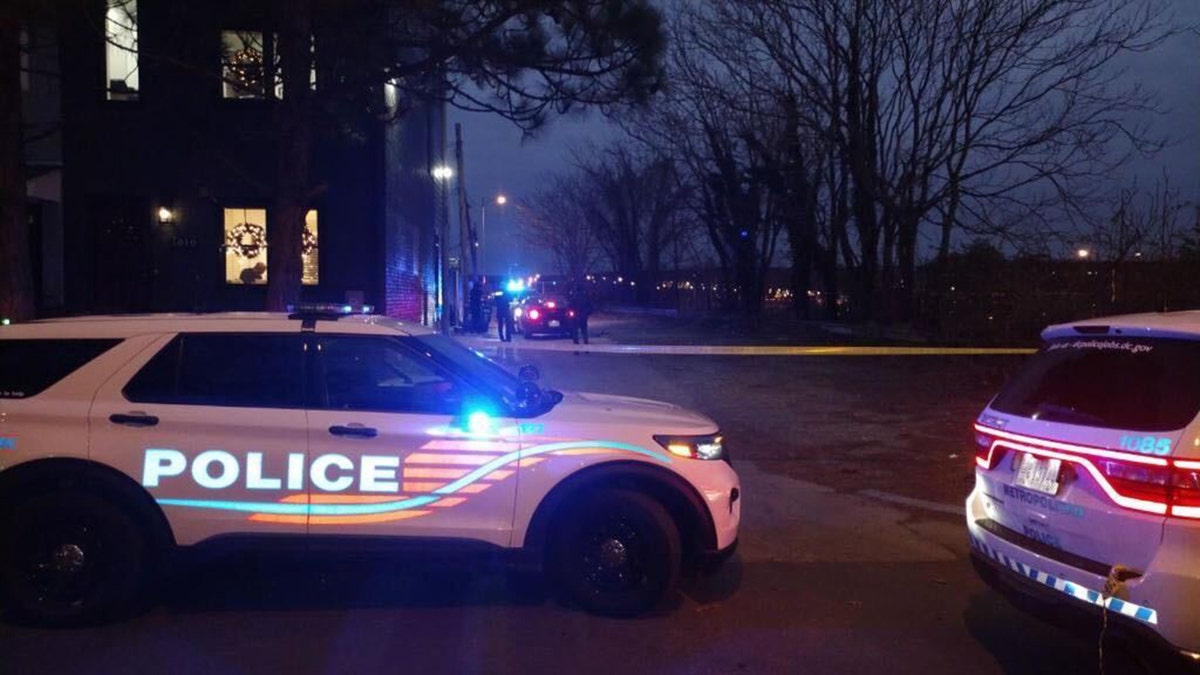 DC police cars at a crime scene