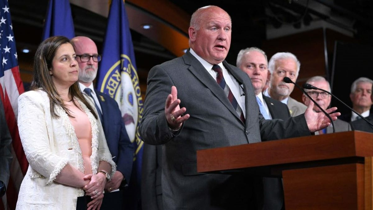 Glenn Thompson, R-Pa., at lectern at news conference