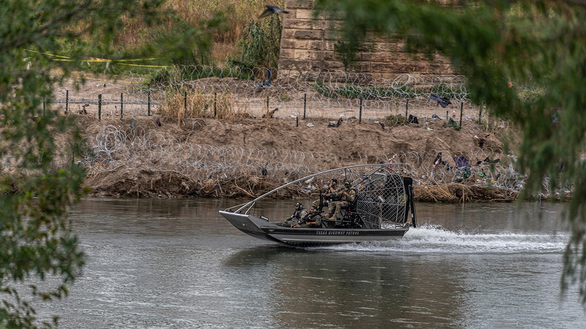 Texas patrol boat by US-Mexico border