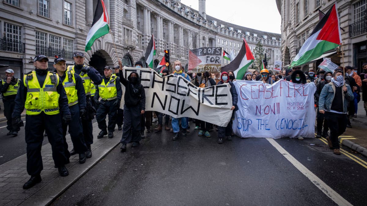 Pro-Palestinian protesters in London