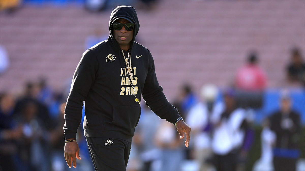 Deion Sanders before a game against UCLA