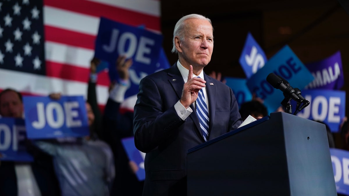 President Joe Biden speaks at the Democratic National Committee Winter Meeting