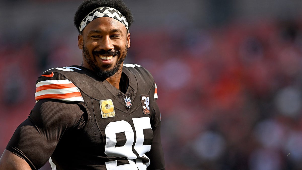 Myles Garrett smiles