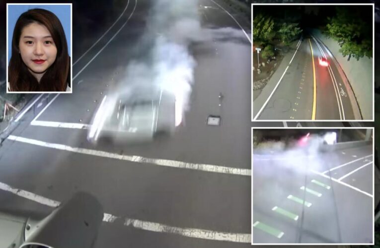 Video shows high-speed Porsche crash of Chinese woman who later fled US